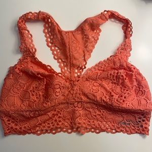 Aerie Lace Bralette Orange Size Small